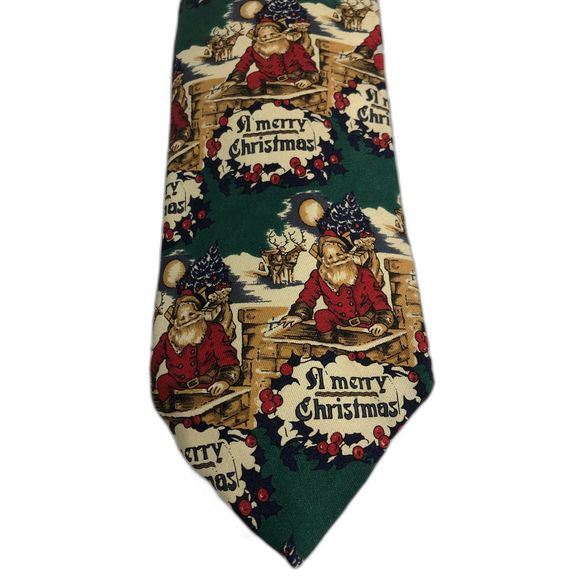 Robert Talbott Santa Merry Christmas Tie Hand Sewn For Nordstrom - Picture 2 of 6